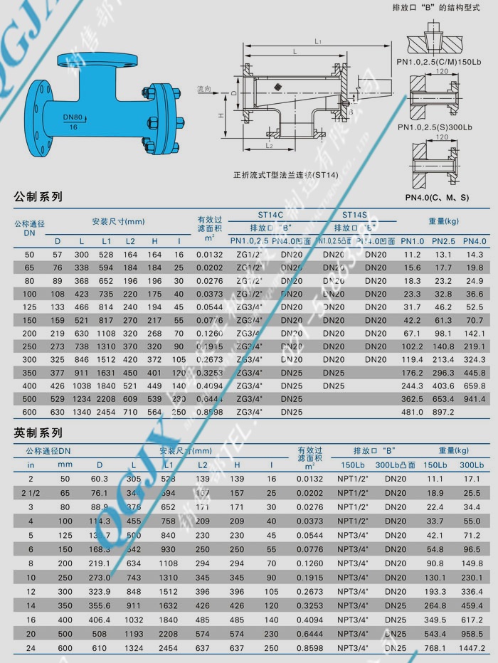 正折流式T型過濾器